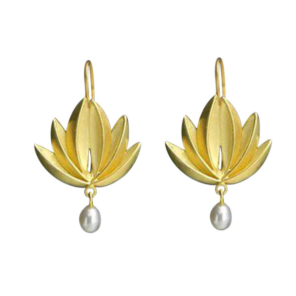 Silvesto India 925 Sterling Silver Gold Micron Plated Women Earring.