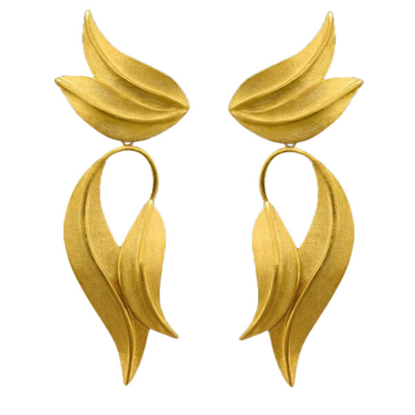 Silvesto India 925 Sterling Silver Gold Micron Plated Women Earring.