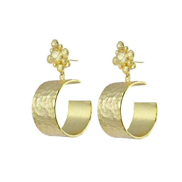 Silvesto India 925 Sterling Silver Gold Micron Plated Women Earring