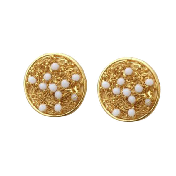 Silvesto India 925 Sterling Silver Gold Micron Plated Women Earring