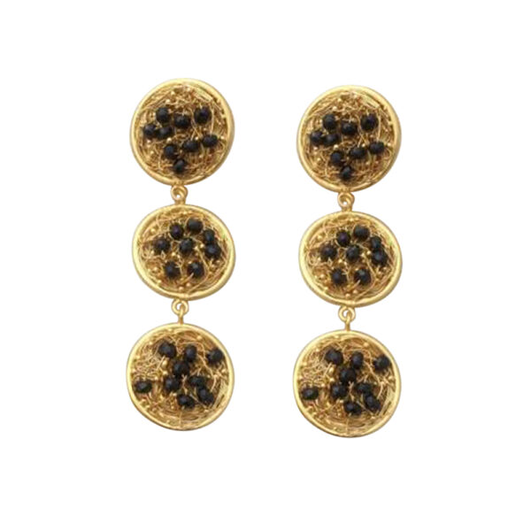 Silvesto India 925 Sterling Silver Gold Micron Plated Women Earring