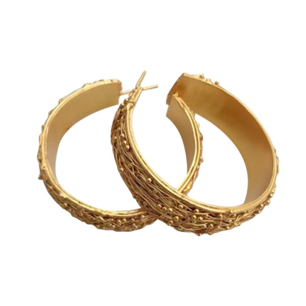 Silvesto India 925 Sterling Silver Gold Micron Plated Women Earring