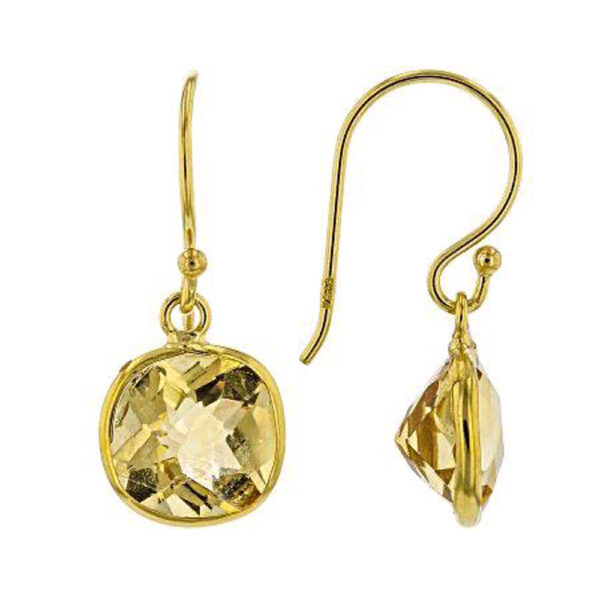 Silvesto India Citrine Gemstone 925 Sterling Silver Dangle Earring.