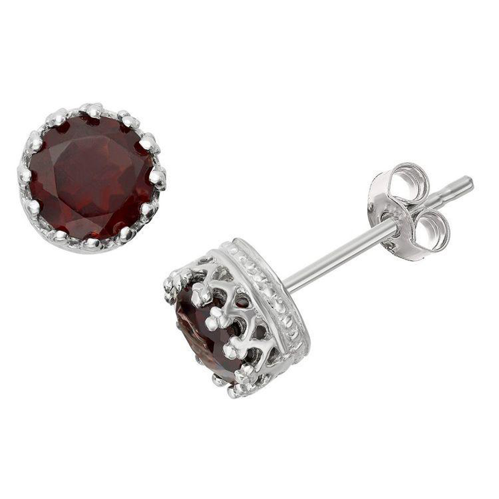 Buy Gem Stone King Yellow Gold Plated Red Garnet Stud Earrings (2.20 Cttw,  Gemstone Birthstone, Oval 7X5MM), Metal Gemstone, Garnet Online at  desertcartINDIA