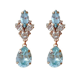 Silvesto India Dangle Earring Designer Shape Blue Topaz Gemstone 925 Sterling Silver Earring