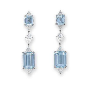 Silvesto India Dangle Earring Cushion Shape Blue Topaz & CZ Gemstone 925 Sterling Silver Earring