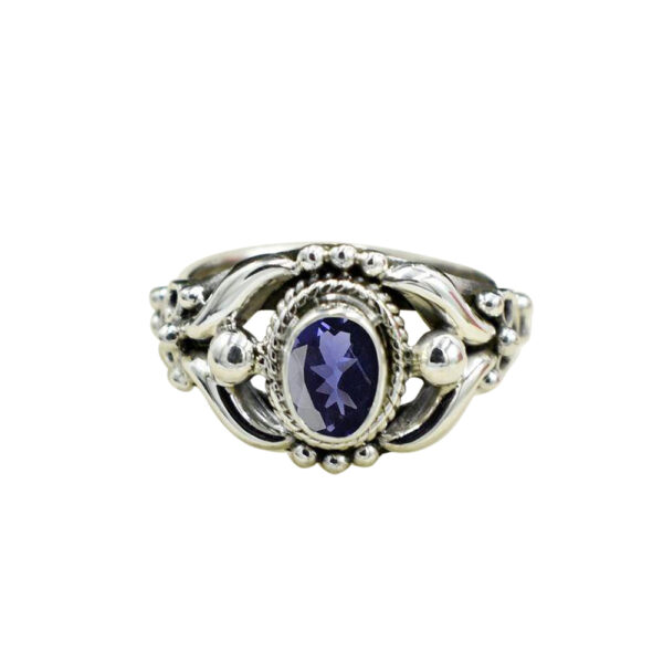 Silvesto India Natural Amethyst Gemstone 925 Sterling Silver Ring