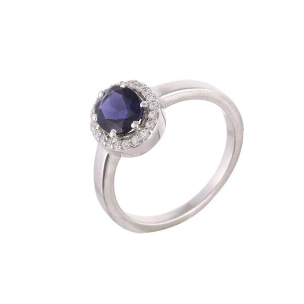 Silvesto India Natural Amethyst Gemstone 925 Sterling Silver Ring