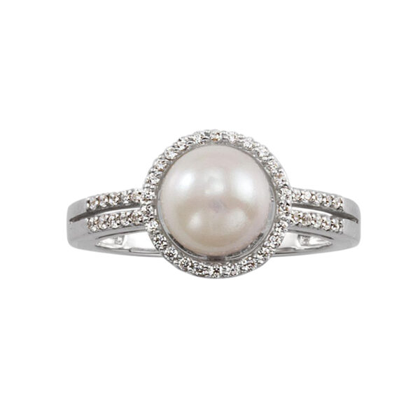 Silvesto India Natural Pearl Gemstone 925 Sterling Silver Ring