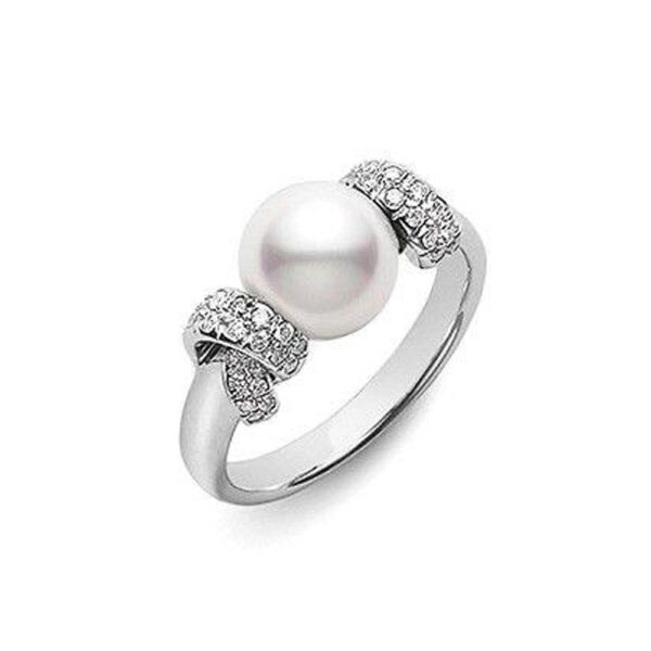 Silvesto India Natural Pearl Gemstone 925 Sterling Silver Ring