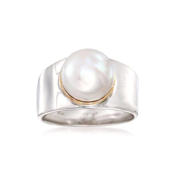 Silvesto India Natural Pearl Gemstone 925 Sterling Silver Ring