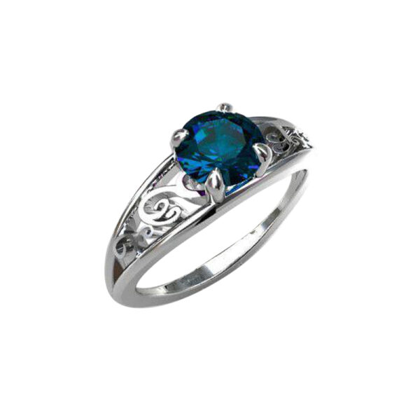 Silvesto India Blue Topaz Gemstone 925 Sterling Silver Ring