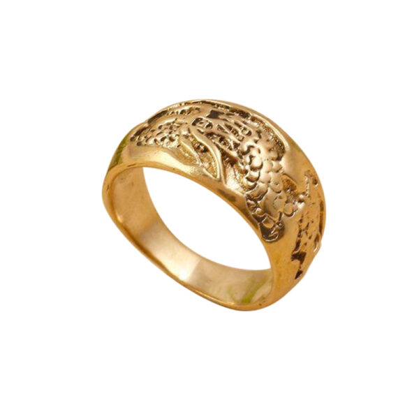 Silvesto India 925 Sterling Silver Gold Micron Plated Designer Band Ring