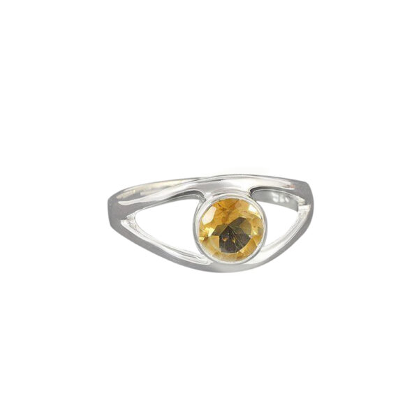 Silvesto India Natural Citrine Gemstone 925 Sterling Silver Ring