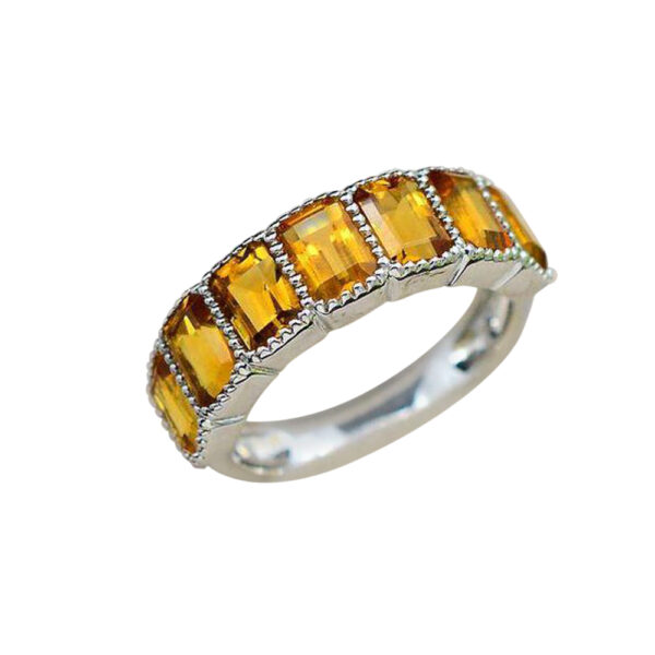 Silvesto India Natural Citrine Gemstone 925 Sterling Silver Ring