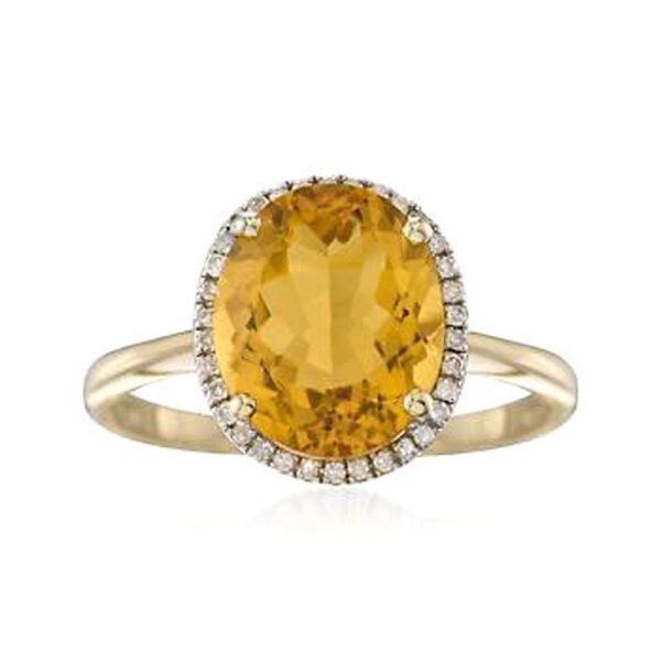 Silvesto India Natural Citrine Gemstone 925 Sterling Silver Ring