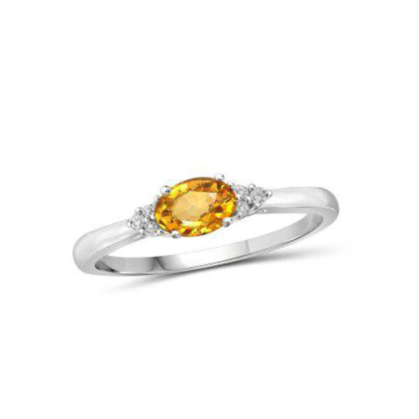 Silvesto India Natural Citrine Gemstone 925 Sterling Silver Ring